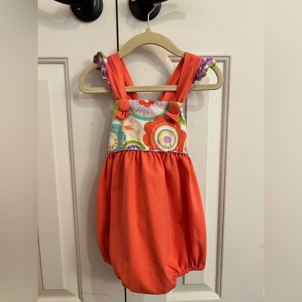 Banana Split kids coral ruffle butt bubble 24m